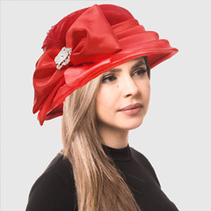 forbusite Red wool felt hat women for timeless elegance