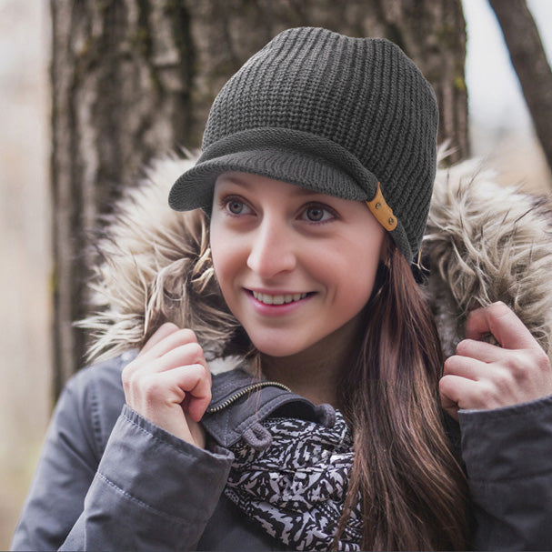 beanie with visor womens