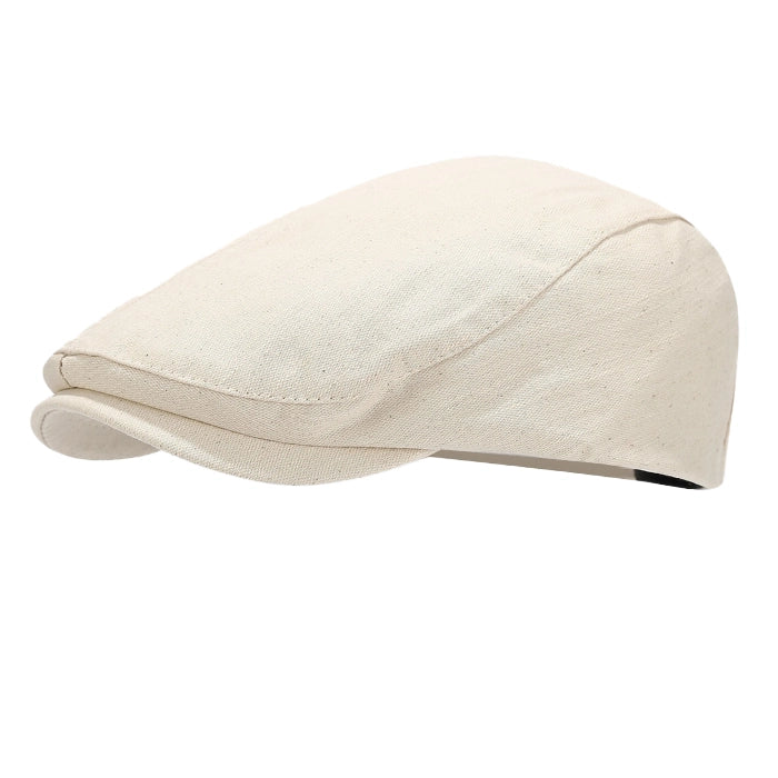 Beige flat cap with ivy design and adjustable fit, perfect for casual wear. Classic style with a clean look, ideal for everyday outfits.