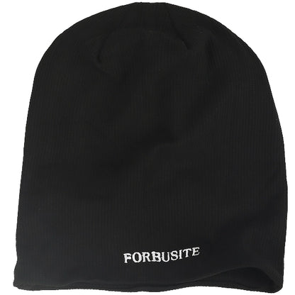 Long black cotton beanie hat for men and women, soft slouch fit suitable for summer and winter