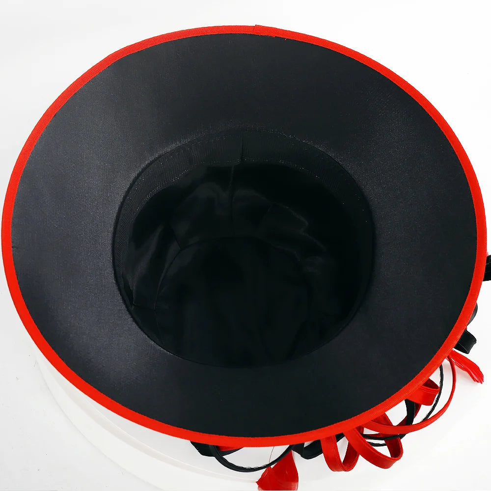 Inner Lining Detail of Black and Red Church Hat - FORBUSITE
