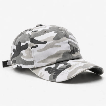 Black and white camo baseball cap, a versatile accessory for both casual and sporty looks.