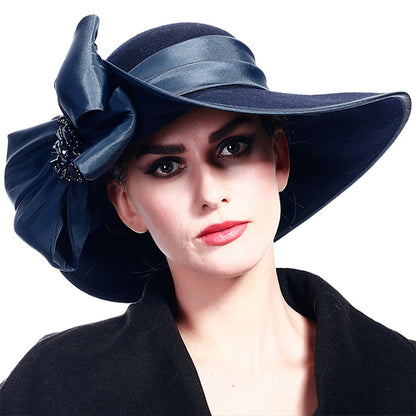 blue felt hat women 