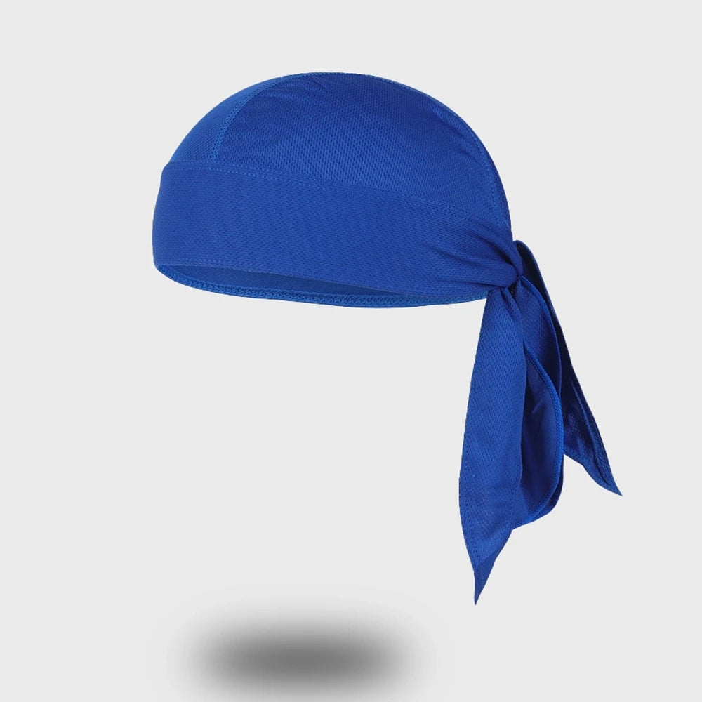 Blue breathable running headband for athletic performance