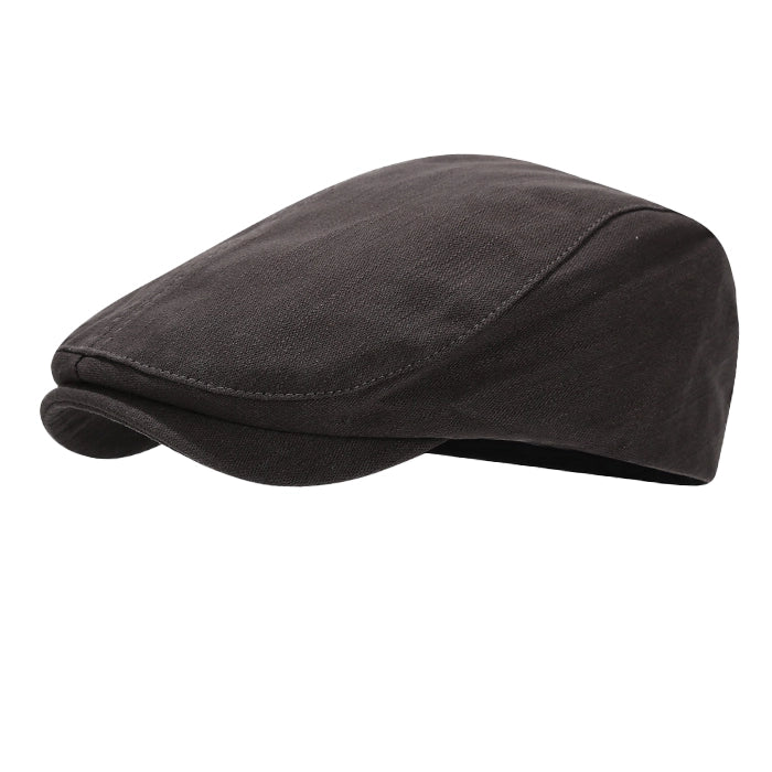 Dark gray flat cap with ivy design, adjustable for a perfect fit. Casual style cap perfect for men looking for a classic look.