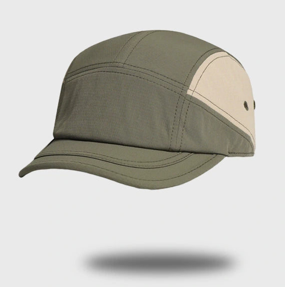 Durable UV protection cap in olive green, perfect for outdoor adventures with lightweight comfort