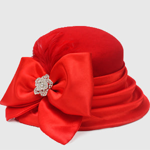 forbusite red felt cloche hat women winter