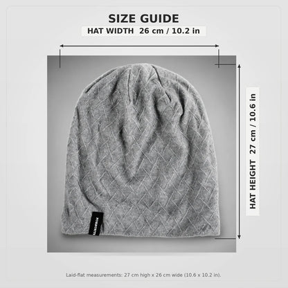 FORBUSITE B0562 slouchy beanie size guide 10.6 inches high and 10.2 inches wide