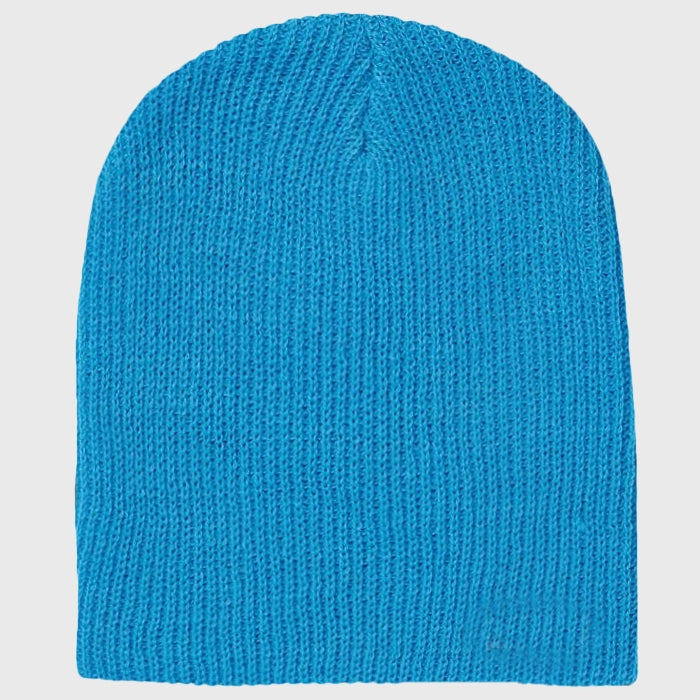 Blue cuffed knit beanie – Vibrant winter accessory, offering warmth and protection against the cold weather.