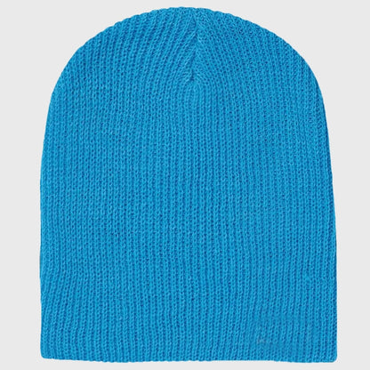 Blue cuffed knit beanie – Vibrant winter accessory, offering warmth and protection against the cold weather.