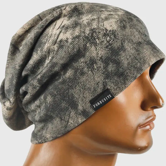 Distressed slouchy beanie hat with oversized fit for men and women by FORBUSITE