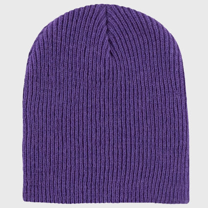 Purple cuffed knit beanie – Warm and fashionable winter hat, perfect for staying cozy during the colder months.