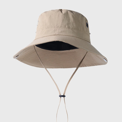 Beige FORBUSITE Quick-Dry Bucket Hat, the perfect sun hat for hiking, running, and outdoor adventures.