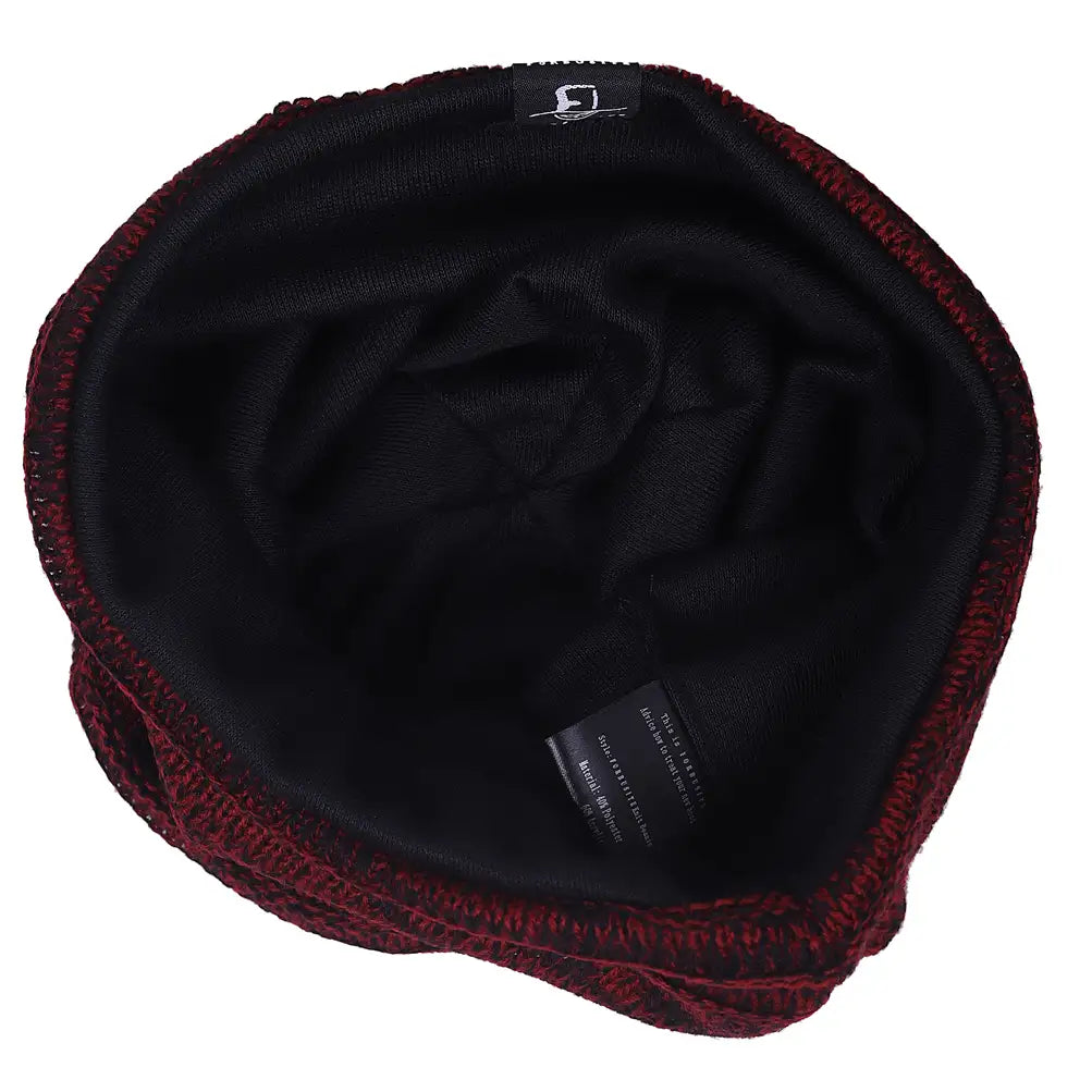 Inside view of FORBUSITE slouchy beanie hat with soft lining, lightweight oversized beanie cap for men and women, all season wear