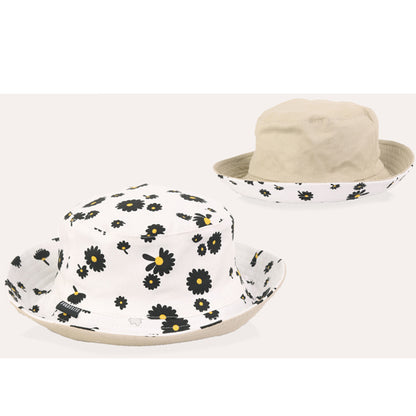 forbusite Cotton white reversible bucket hats women
