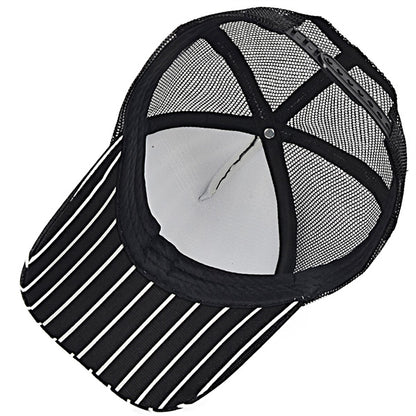 forbusite Striped Mesh Trucker Hat 
