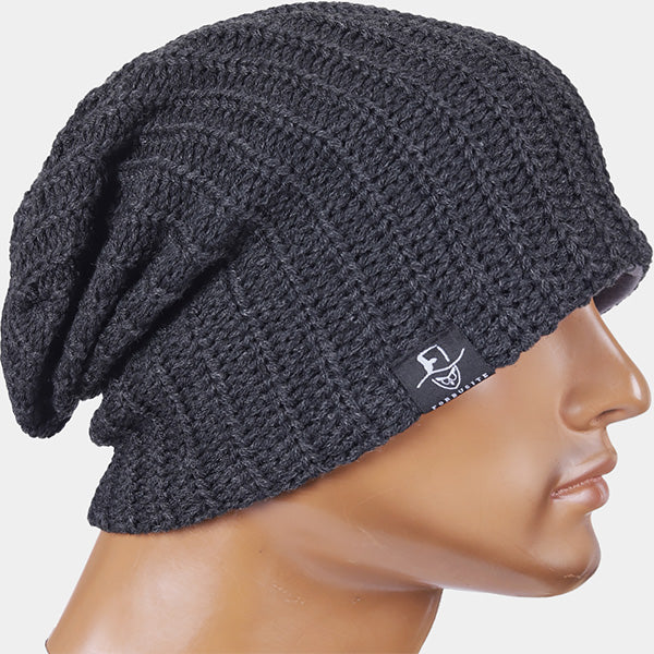 forbusite black Knit Slouchy Beanie Hats 