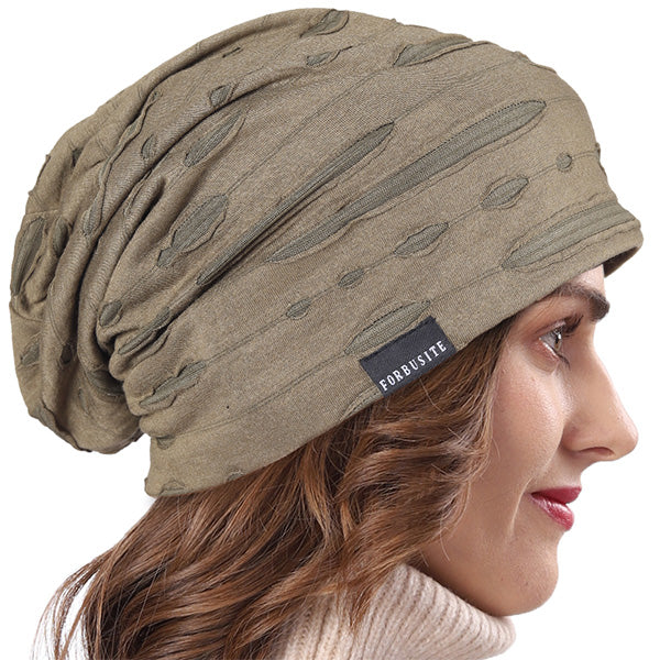 forbusite women Distressed Slouchy Beanie Hats