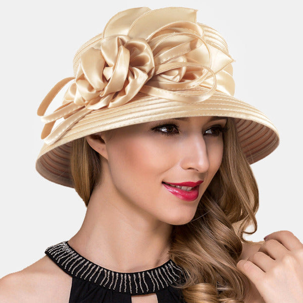 forbusite funny satin bucket hat beige