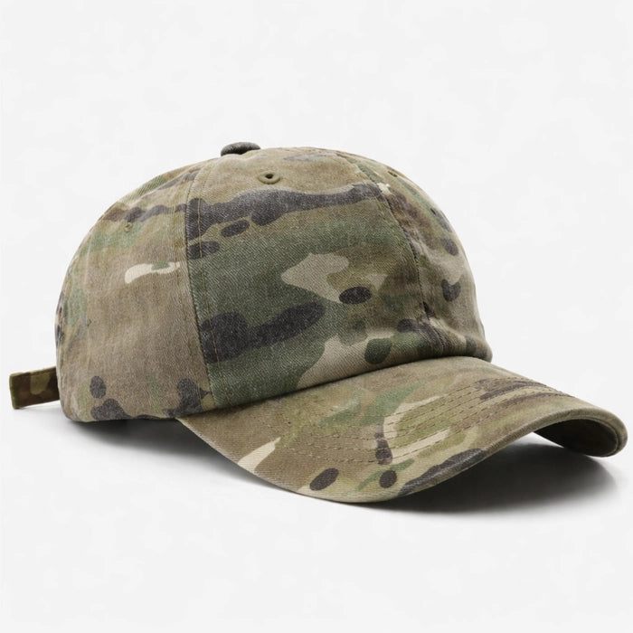 Sporty green camo baseball cap, suitable for outdoor sports, casual wear, or everyday comfort.