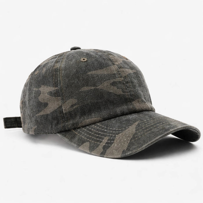 Stylish grey camo baseball cap, ideal for everyday wear, hiking, or casual street style.