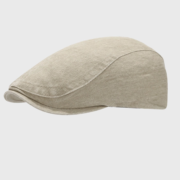 Distressed Denim Flat Cap - Vintage Ivy Cap, Adjustable Fit T004C13