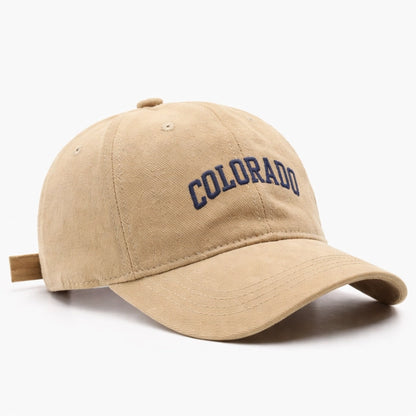 Khaki 'COLORADO' baseball cap, a versatile accessory for casual wear and everyday outdoor adventures.