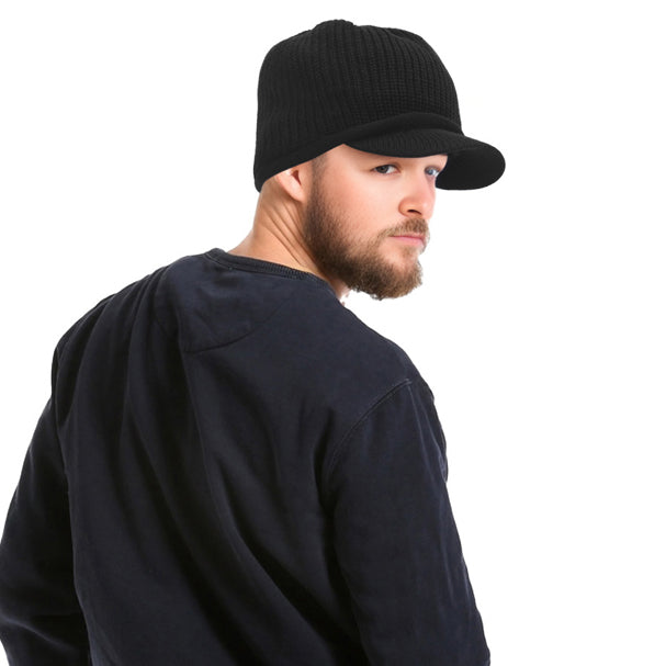 knit visor beanie 