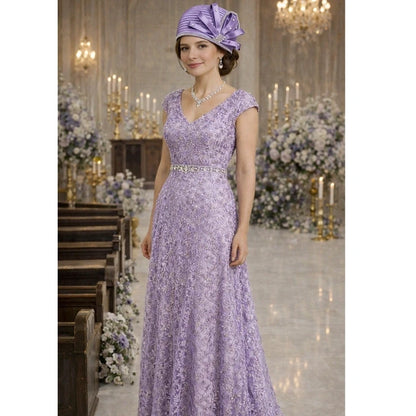 Lavender satin church hat with rhinestone accents, perfect for formal occasions like church services and high-end events.
