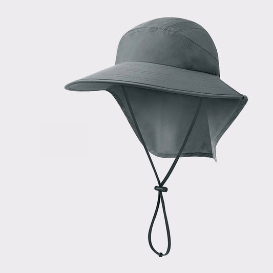 Lightweight breathable sun hat for summer outdoor activities, perfect for camping and hiking with adjustable chin strap for a secure fit