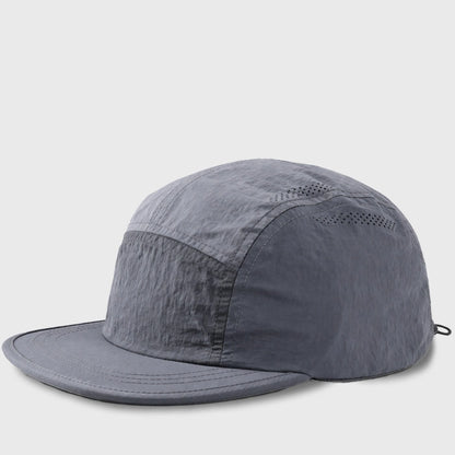 Lightweight outdoor performance cap with short brim, ideal for running and sports activities