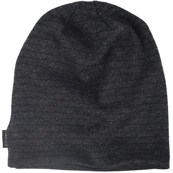 Long slouchy beanie hat in dark gray, oversized cotton beanie for men and women with relaxed fit