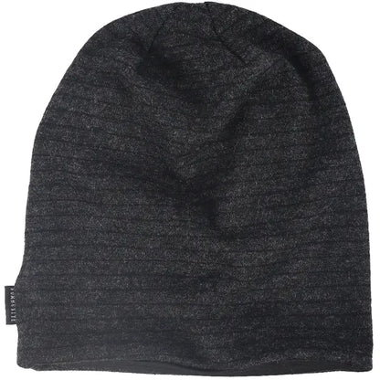 Long slouchy beanie hat in dark gray, oversized cotton beanie for men and women with relaxed fit