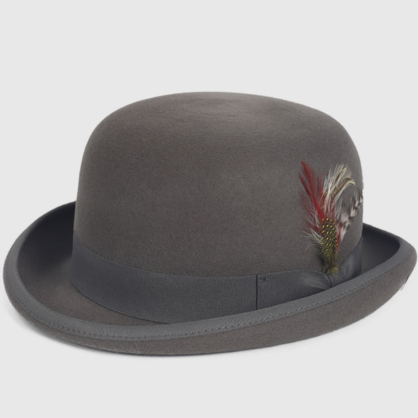 mens bowler hat grey