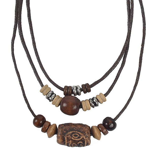 forbusite mens beach necklace with beads and stone