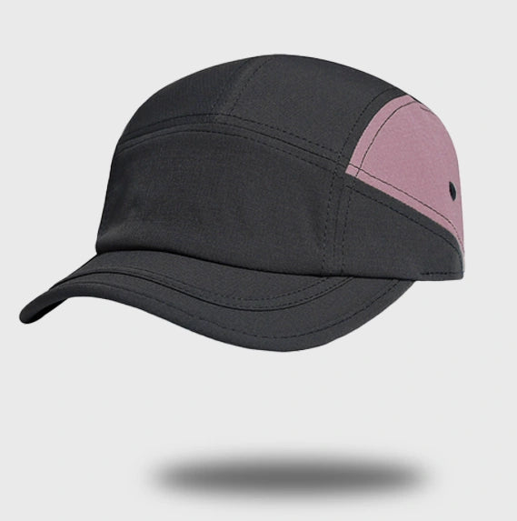 Outdoor UV protection cap in black, compact and lightweight, designed for outdoor sports and activities