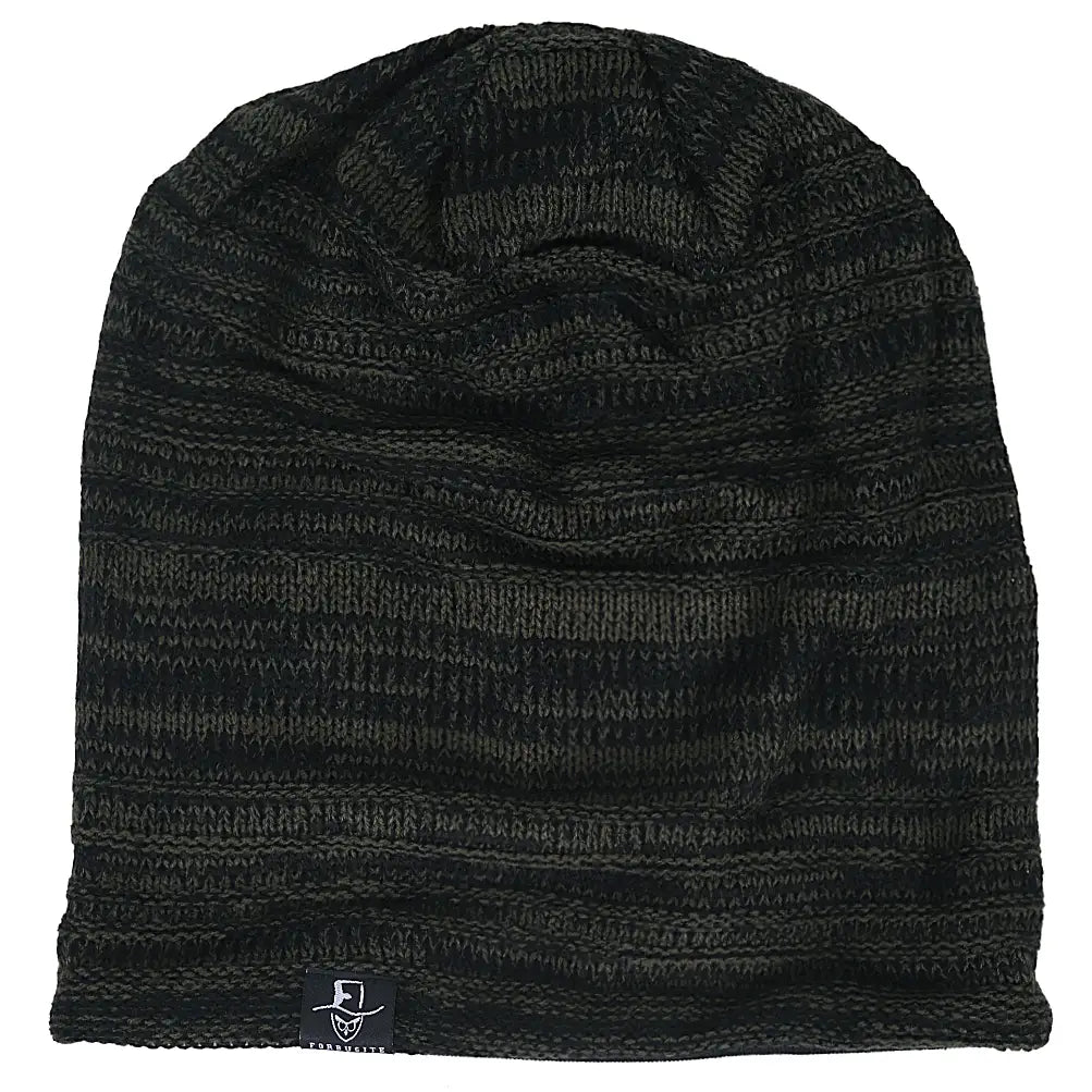 Oversize striped beanie cap with relaxed fit, lightweight knit design for all season wear