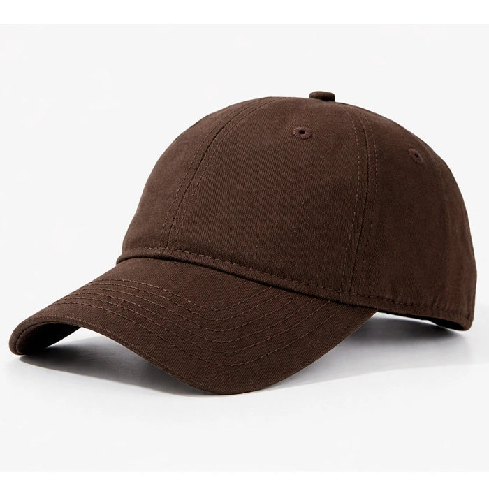 Dark brown pure cotton dad hat, durable and lightweight, perfect for adding a classic touch to casual and sporty looks.