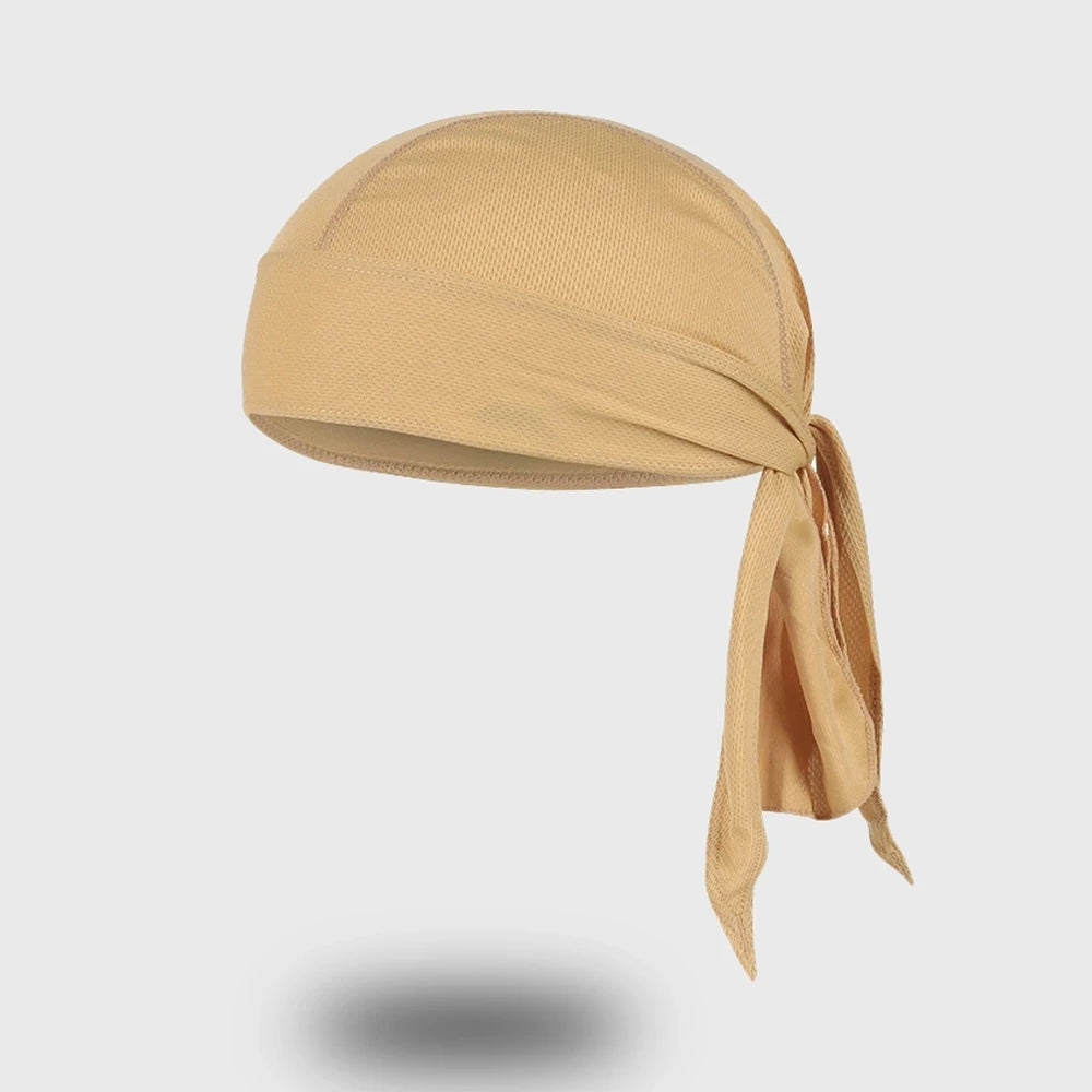 Beige camo headband, lightweight quick-dry material for outdoor sports