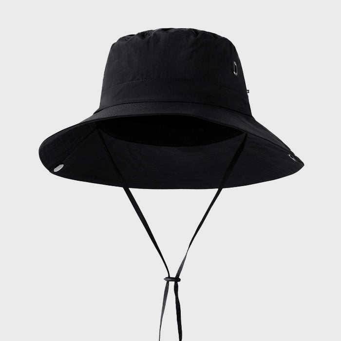 Black FORBUSITE Quick-Dry Bucket Hat with UV Protection for Performance Sports and Outdoor Adventures.