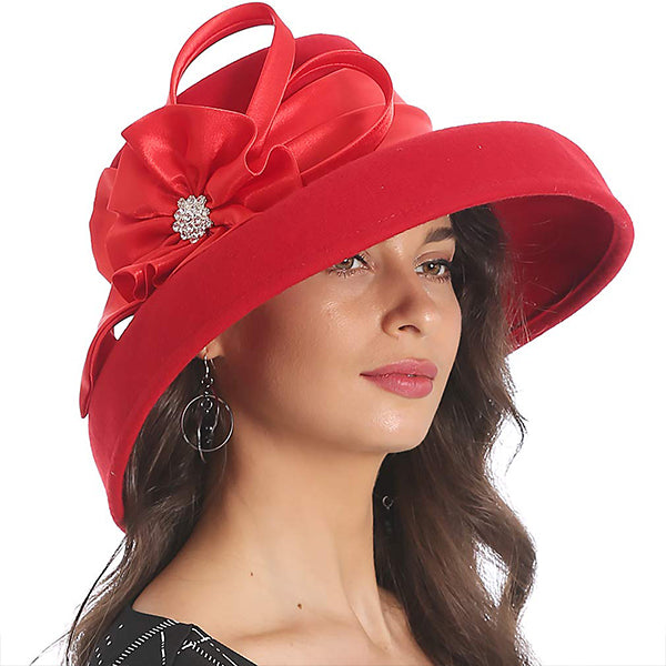 red audrey hepburn hat winter