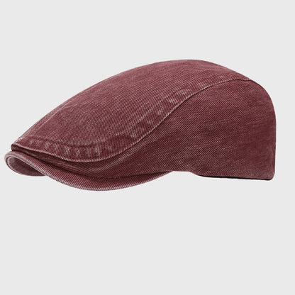 Distressed Denim Flat Cap - Vintage Ivy Cap, Adjustable Fit T004C13