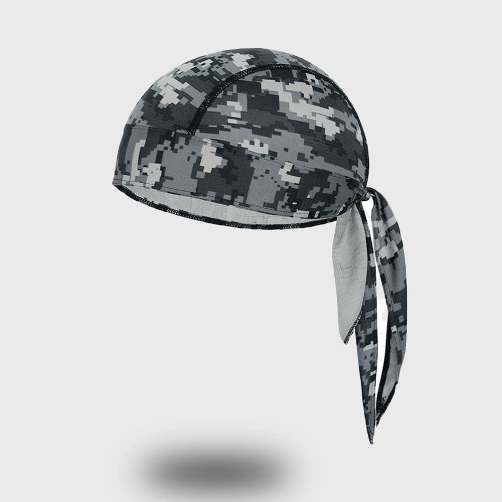 Gray camo sports headband, breathable, quick-dry material for running