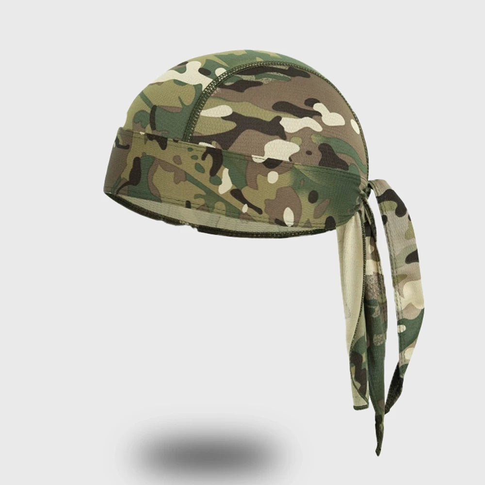 Green camo sports headband, quick-dry and breathable for athletic use