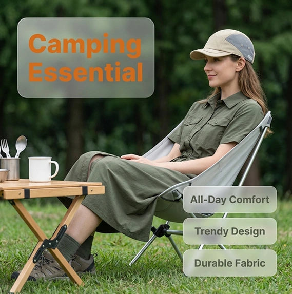 Stylish lightweight camping cap with UV shielding, perfect for staying cool and protected during outdoor activities