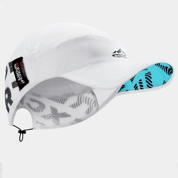 Summer ultra-lightweight outdoor sports marathon running hat in white, breathable and sun-protective for outdoor activities, sports, and running.