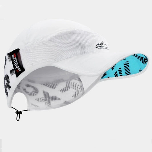 Summer ultra-lightweight outdoor sports marathon running hat in white, breathable and sun-protective for outdoor activities, sports, and running.