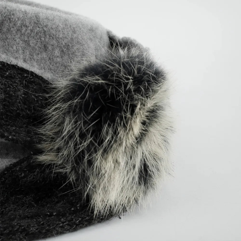 Interior view of an unlined gray boiled wool cloche hat