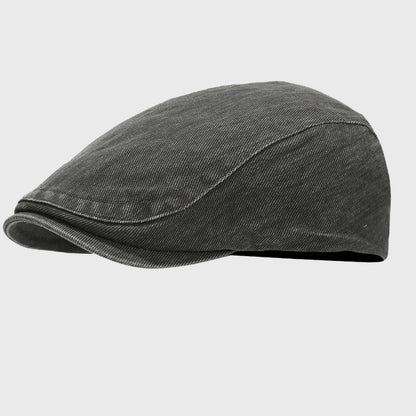 Water-washed ivy cap with a distressed flat hat look. Adjustable, versatile, and stylish, perfect for casual street style and outdoor wear.
