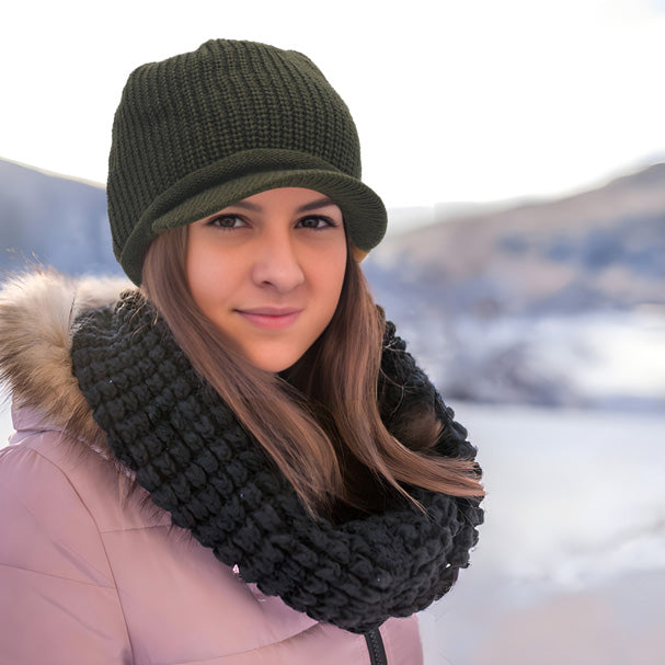 womens beanie with visor 